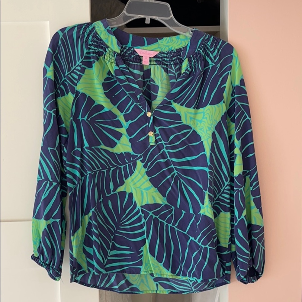 Lilly Pulitzer Elsa Top in palm print, SZ XS!